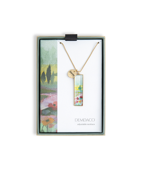 poppy inspired necklace in gold-tone with journey charm