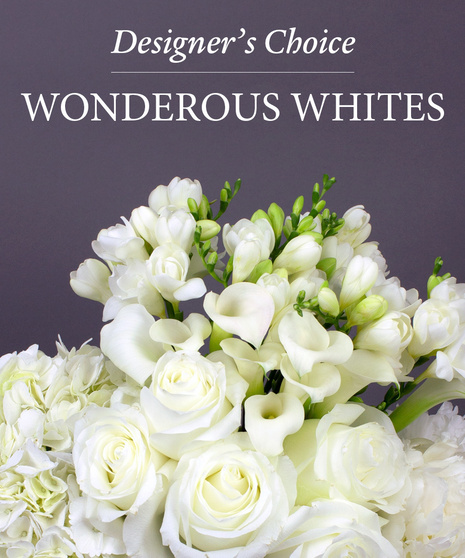 Let the talented designers at Currans create a beautiful bouquet using the freshest selection of premium white flowers from our bountiful coolers.