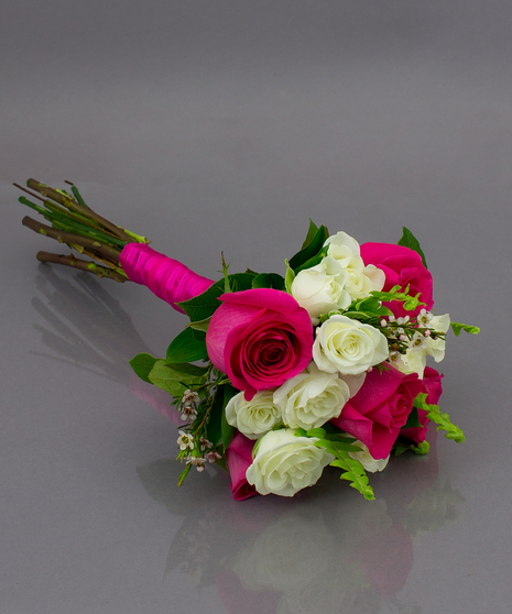 Hot Pink and White Prom Bouquet - Currans Flowers - Danvers