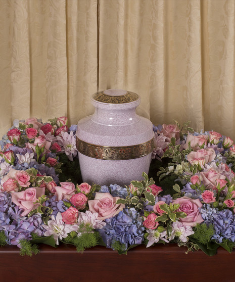 Soft Colored Square Urn Wreath