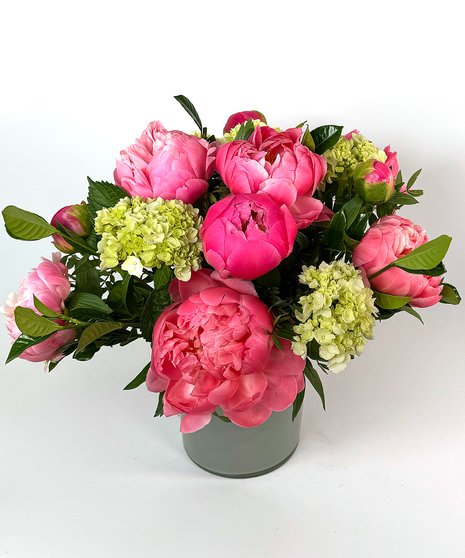 Perfect Peony arrangement in a glass vase