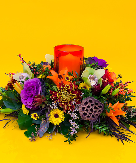Pillar Candle Thanksgiving Centerpiece