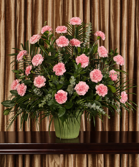 Pink Carnation Funeral Basket