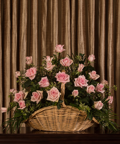 Pink Rose Fireside Basket