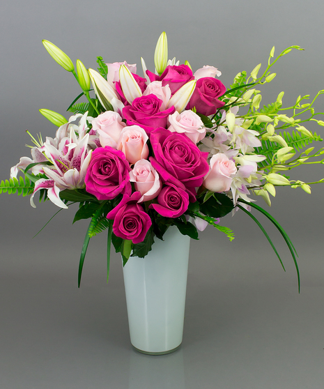 Lilies and Roses Vase