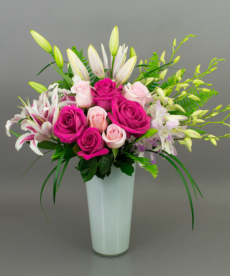 Lilies & Rose Vase Danvers (MA) Same-day Delivery