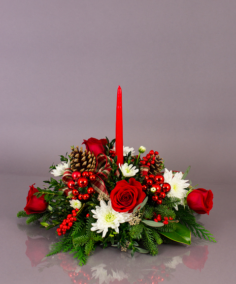 Single Candle Centerpiece - Same-Day Delivery Danvers (MA) Currans Flowers