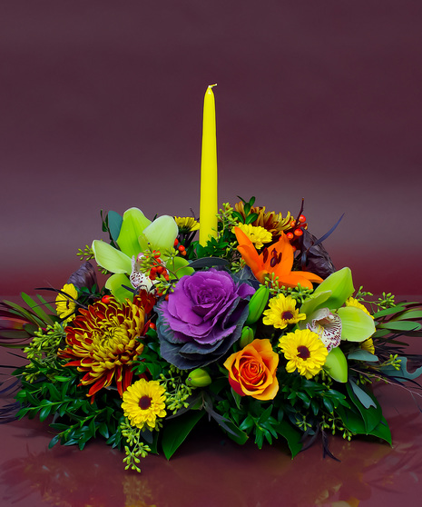 Single Candle Thanksgiving Centerpiece