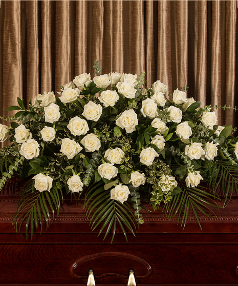 White Rose Casket Spray