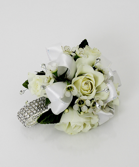 Wristlet on Rhinestone Bracelet - Flower Combo 2
